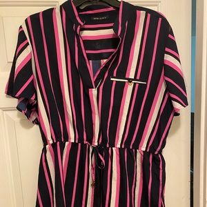 Women’s plus stripe blouse